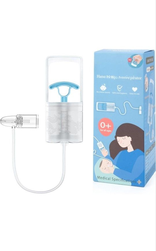 Brand New Patented Nasal Aspirator for Baby and Toddler, Hand Pump Nose Sucker with Rounded Non-Invasive Nozzle, Quiet Suction Relieves Congestion and