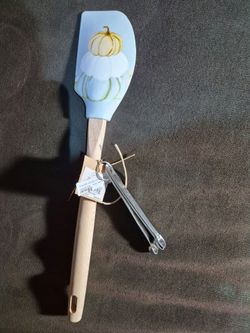 Mudpie Pumpkin Print Silicone Spatula with Wood Handle