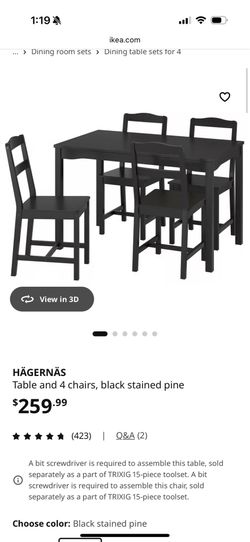 IKEA dining table set + chairs + cushions
