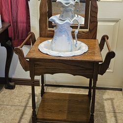 Antique Wash Stand W/Mirror 