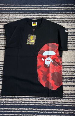 Bape red side head black tee S,M,L