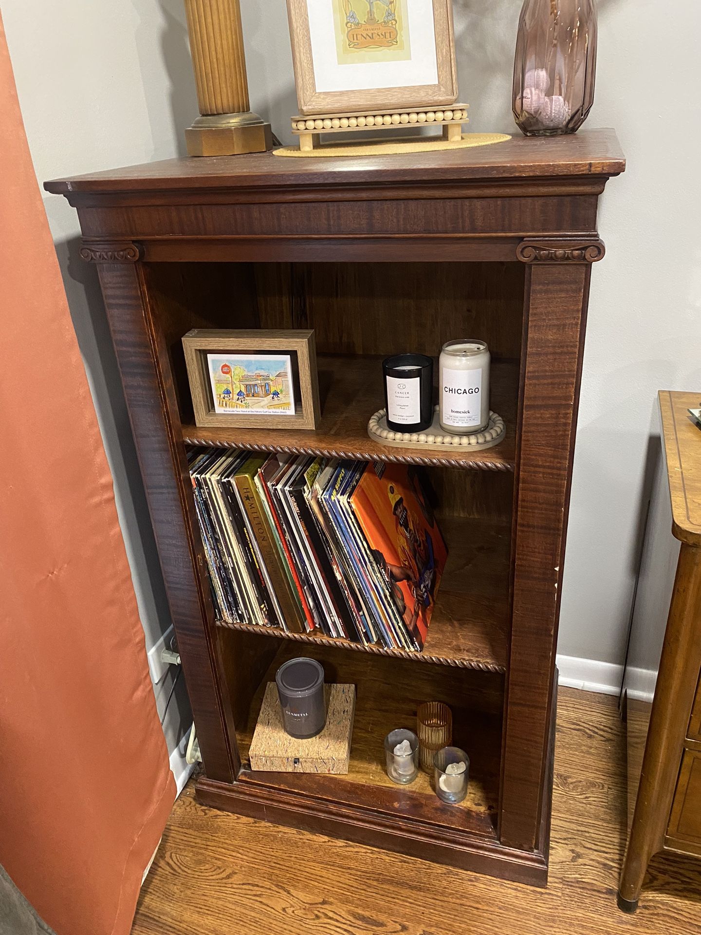 Wood Bookcase / Record Cabinet/ Shelving Unit 
