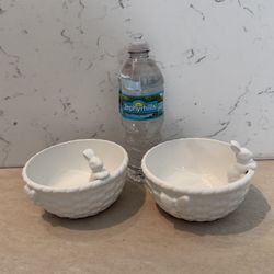 Set of SMALL Easter Basket Shaped BOWLS