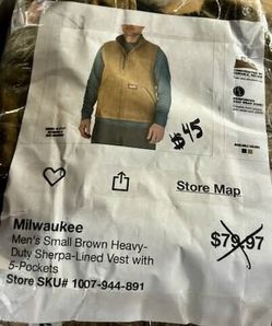 Milwaukee Men’s Small Sherpa Lined Vest