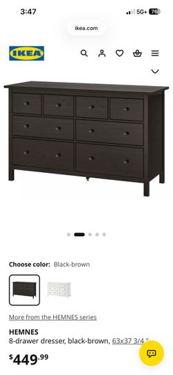 IKEA HEMNES 8-drawer dresser, black-brown