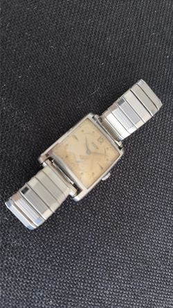 Vintage Rectangular Tissot Silver Tone Wristwatch