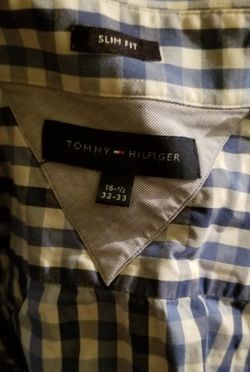 Tommy Hilfiger Mens Long Sleeve Shirt Size 16 1/2 #SHOP13