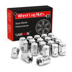 Sarekin 20 Pack 1/2"-20 Lug Nuts Chrome Acorn Wheel Lug Nuts