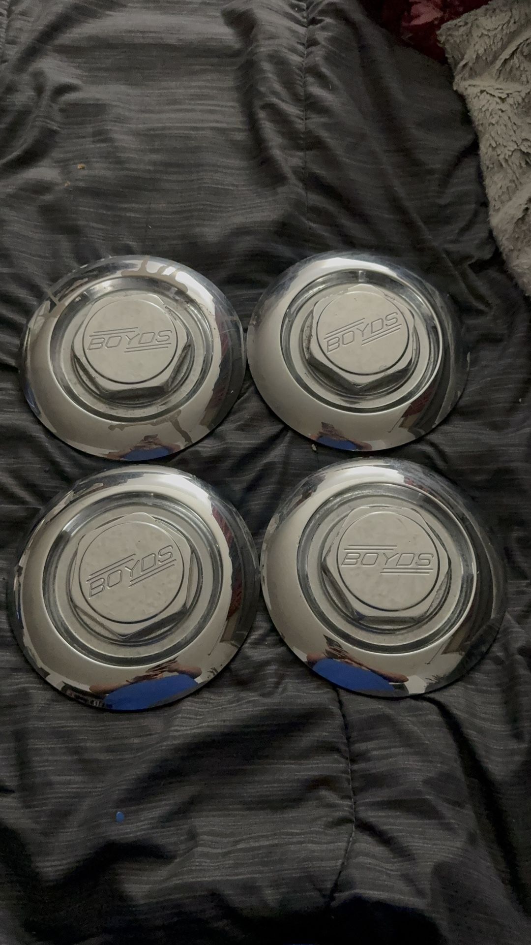Boyd Billet Wheel Center Caps 4-Piece Set Rare F/S