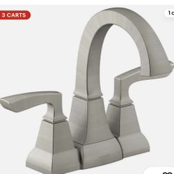 Kohler Kallan R24055-4D-BN 4" centerset bathroom faucet in a vibrant brushed nickel finish.