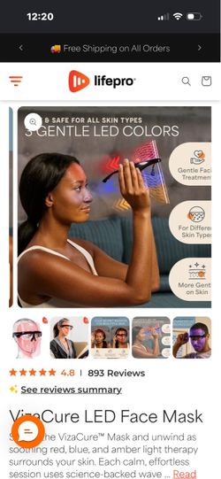 Lifepro VizaCure LED Light Therapy Face Mask