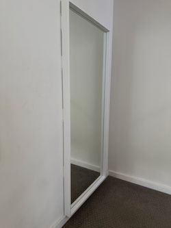 Full-Length Mirror with White Frame