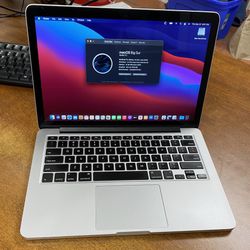 Apple 2013 13” MacBook Pro Retina 2.4ghz Core i5 16gb RAM 256gb Flash macOS Big Sur Dual Thunderbolt HDMI