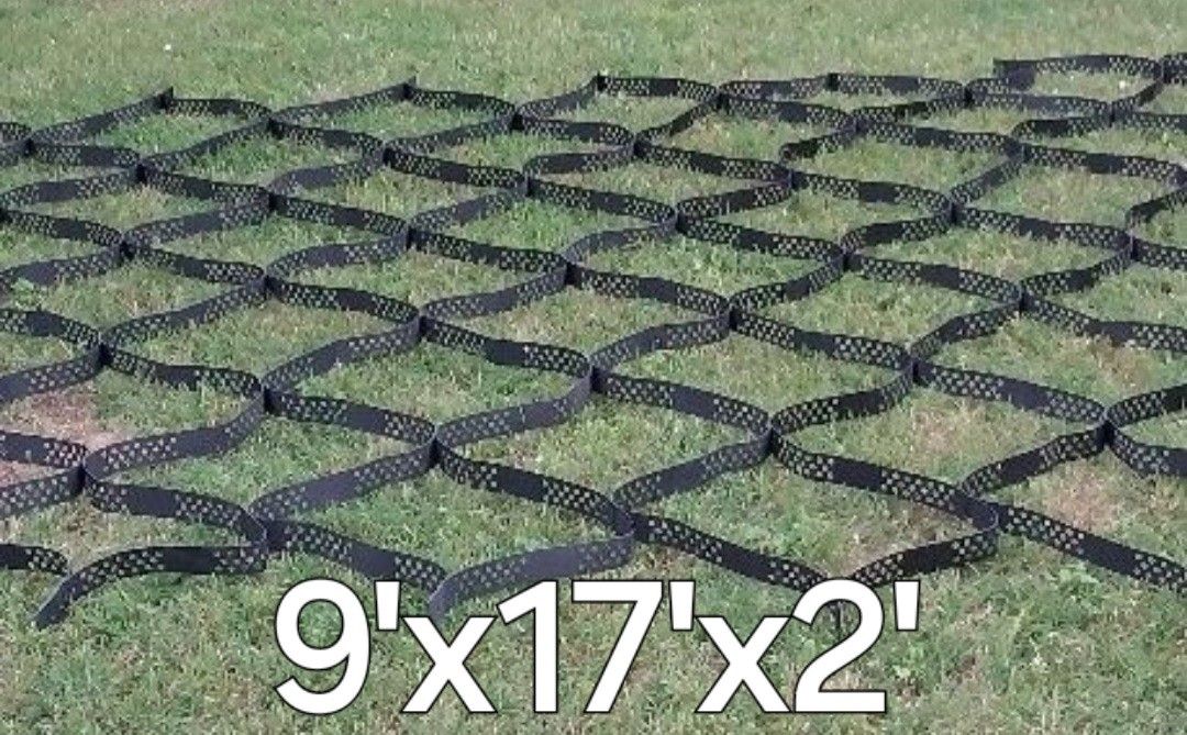 9*17ft 2" Thick Geogrid Geocell Honeycomb Ground Grid Paver Anti-slip Surface