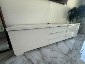 Modern White TV Stand / Media Console