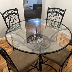 Glass dining table with chairs great condition MUST GO