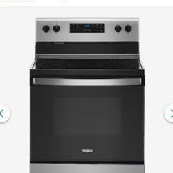 Whirlpool 30" 5.3cu.ft. 4 Burner Element Electric Range in Stainless Steel. Stove, Cooker, Electric Oven.