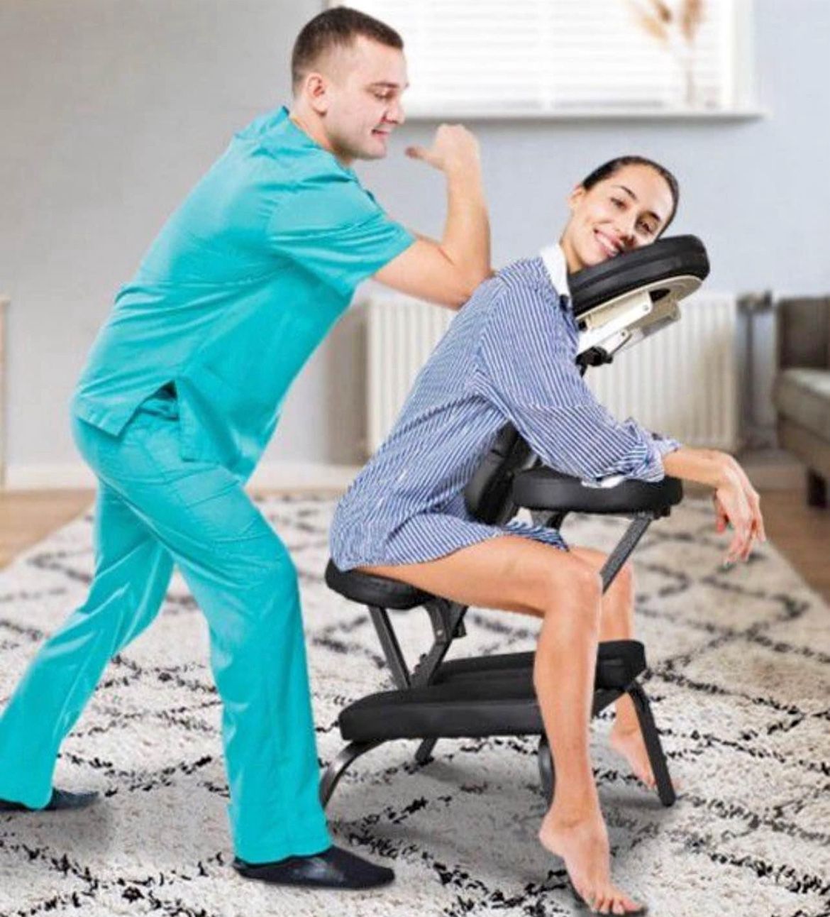 Portable Massage Chair Foldable Tattoo Therapy Chair 4 Inches Thickness Sponge Face Cradle Spa Salon