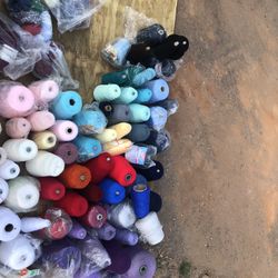 Rolls Of Sewing Thread And Yarn