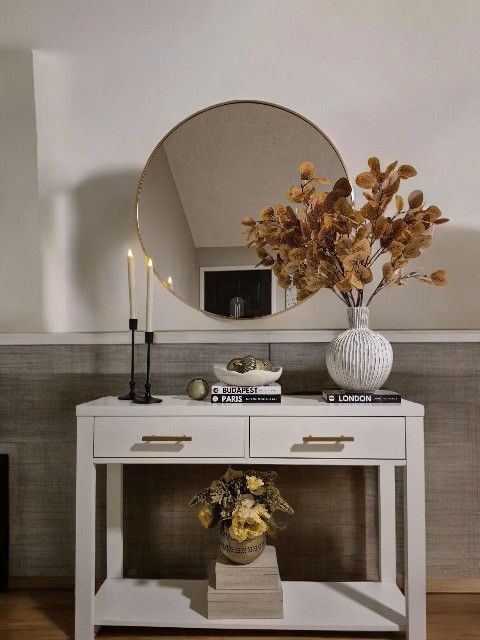 White Wood Modern Console Sofa Table 
