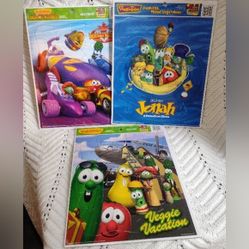 Veggie Tales 24 Pc 3 Puzzle Lot Jonah Veggie Vacation Incredible Vegetables  NEW 