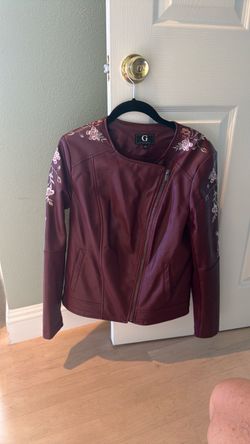 Faux Leather Moto-Style Jacket