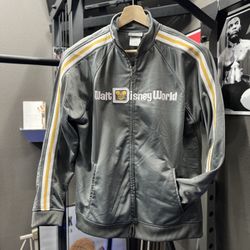 Walt Disney World 40th Anniversary Zip Up Track Jacket Gray Size XL RARE Parks