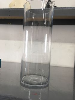 Clear glass Cylinder flower Vase 8”X20”