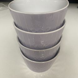 Set Of 4 Lavender Pop Corn Bowls