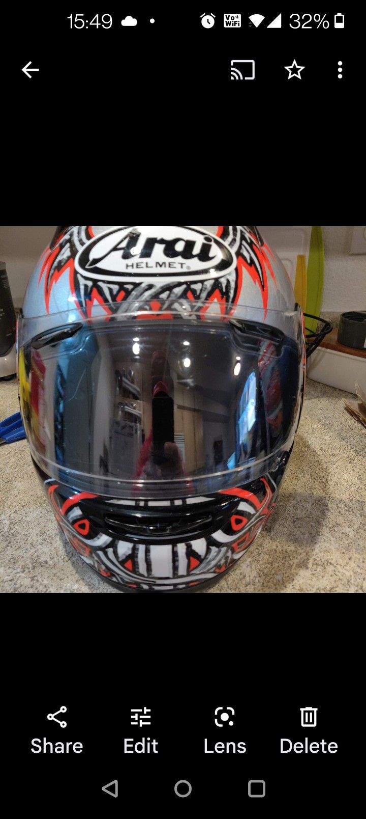 Arai Silver/Black/ High Viz Orange Sz XL