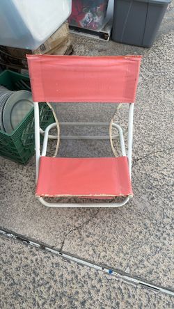 11 Folding Beach Chair Pink Mesh