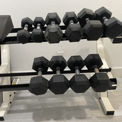 Dumbbell set with rack