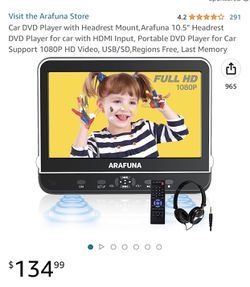 Car DVD Player with Headrest Mount,Arafuna 10.5 Headrest for Sale in  Skokie, IL - OfferUp