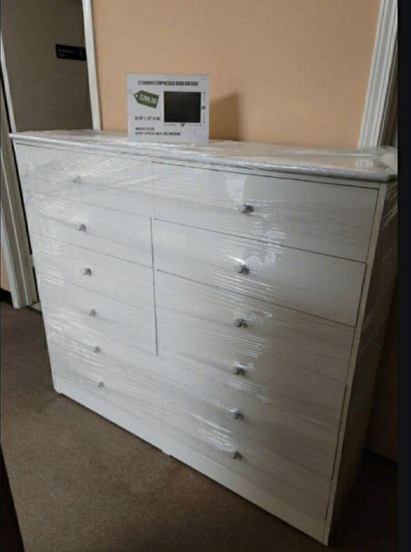 12 Drawer Compress Wood Dresser 