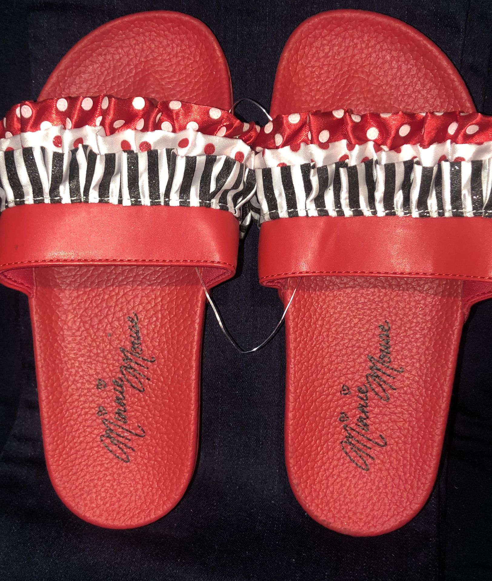Disney Minnie Mouse Tiered Ruffle Slip-On Slide Sandals  (3, 4, 6/7)