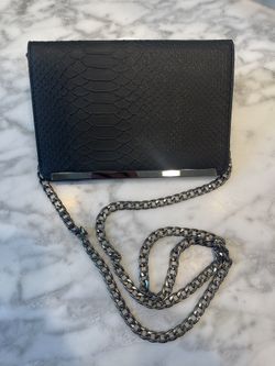 Mossimo Supply Black Envelope Flap Snakeskin Print Purse