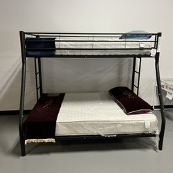 Bunk Bed Black W/Twin/Full