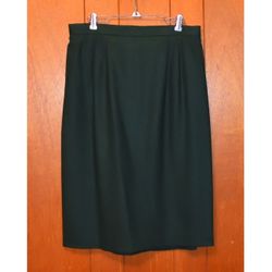 Vintage Worthington Emerald Wool Skirt Green Size 14 Elastic Waist