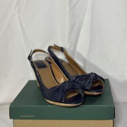 Clarks Bendables Denim Fiddle Bow Flats — Women’s 7.5