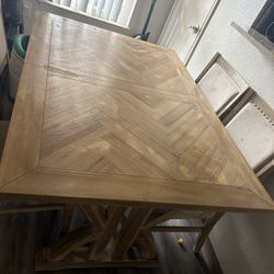 Solid Wood Table With Bench 