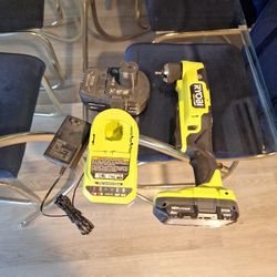 Ryobi Right Angle Drill + Batteries And Charger