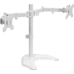 Vivo Dual Monitor Mount, Free-Standing, 2 Screens Up To 32", Max Vesa, White