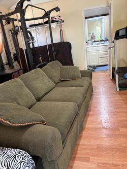 Olive Green Convertible Sleeper Sofa / Pull Out Bed