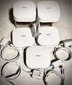 EERO Pro 6 Mesh WiFi Routers  x 5 W/ Chargers & Adapters NON ISP