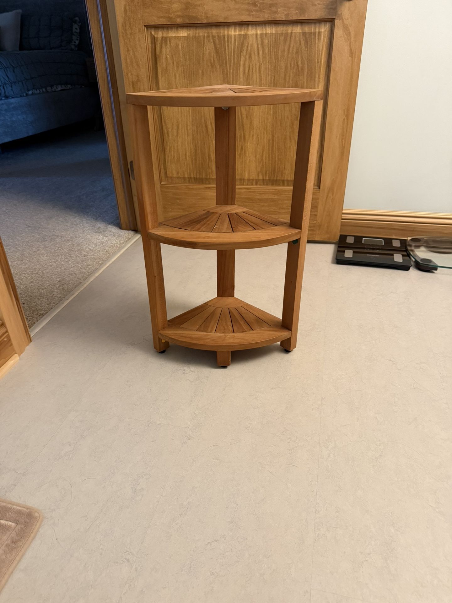 Teak 3 Tier Corner Shelf