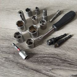 Socket set with a nut driver handle