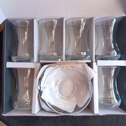 12 Pc Clear Glass Tea Set