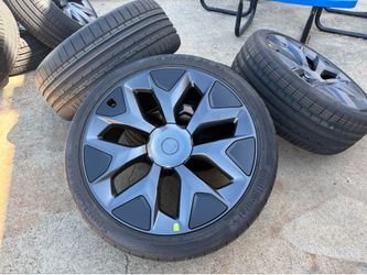 WITH CAPS 4 NEW 2026 Tesla Model X 22” Machina Wheels Rims Continental Tire 100%