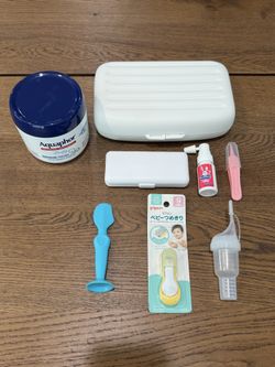 Baby Care Essentials Bundle – OXO Drying Rack, Oogiebear, Pigeon Nail Clippers & Aquaphor