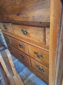 Solid Wood Dresser with Brass Hardware
